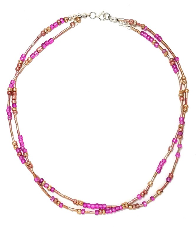 Golden Pink Necklace M139