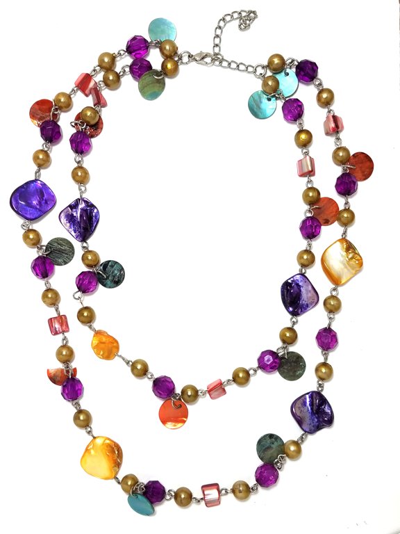 Stone & Bead Layered Necklace M121