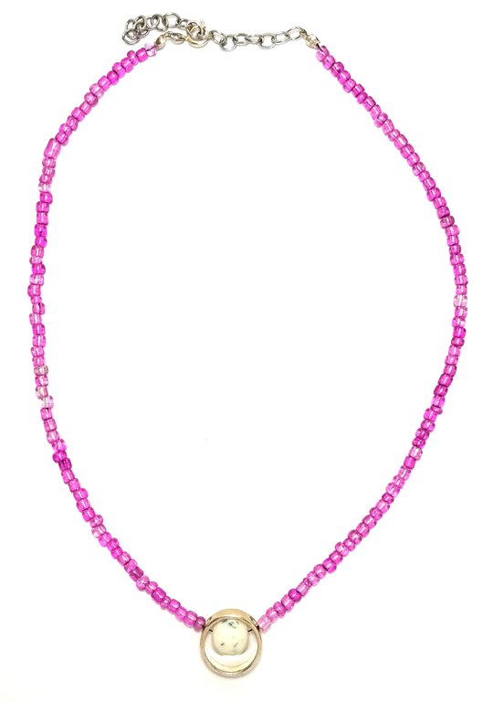 Pink Eyed Necklace M138