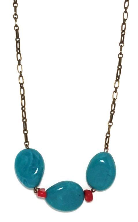 Turquoise Coral Necklace M102